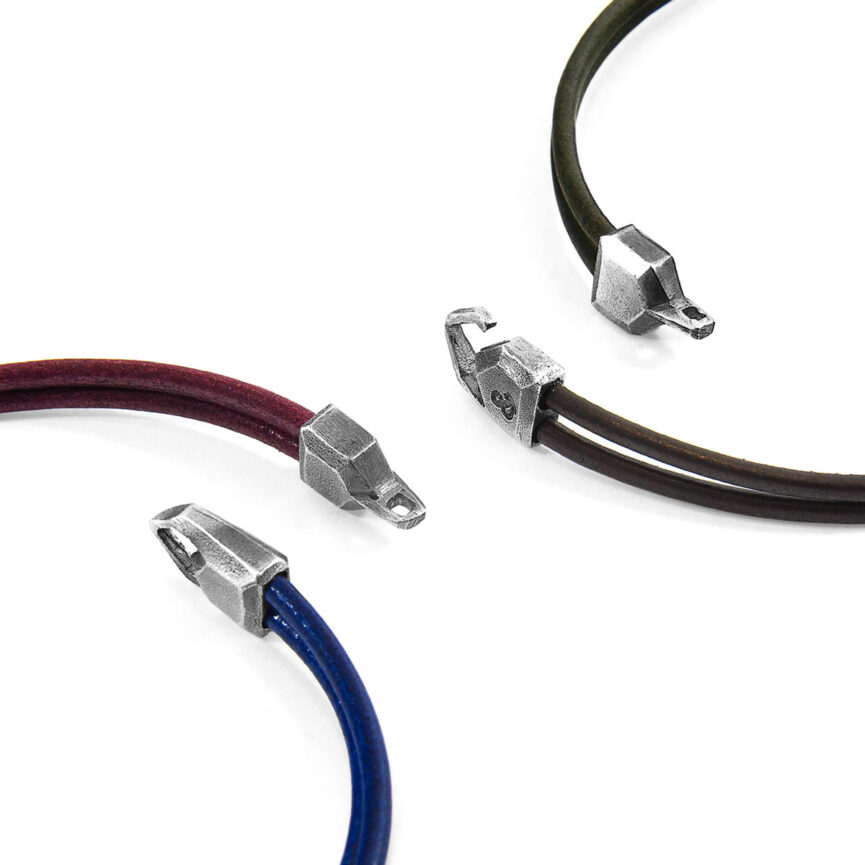 Mocha Brown Cromer Silver and Round Leather Bracelet