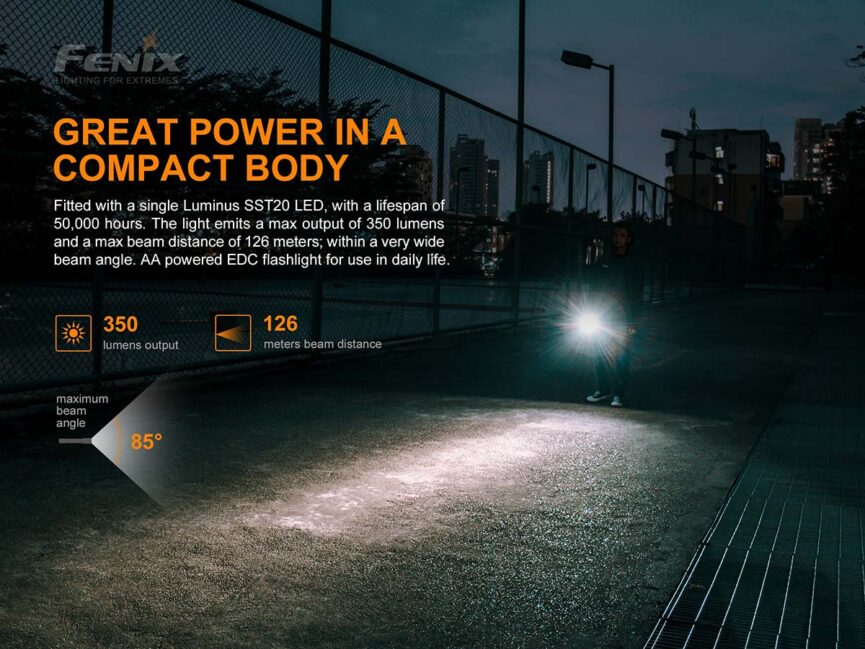 Fenix E20 V2.0 AA Flashlight