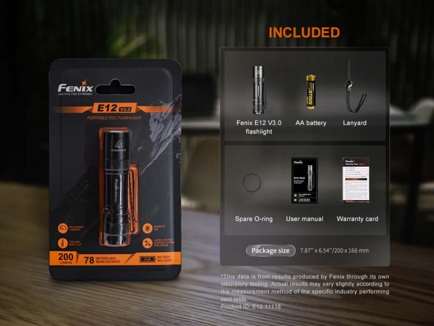 Fenix E12 V3.0 AA-Powered EDC Flashlight