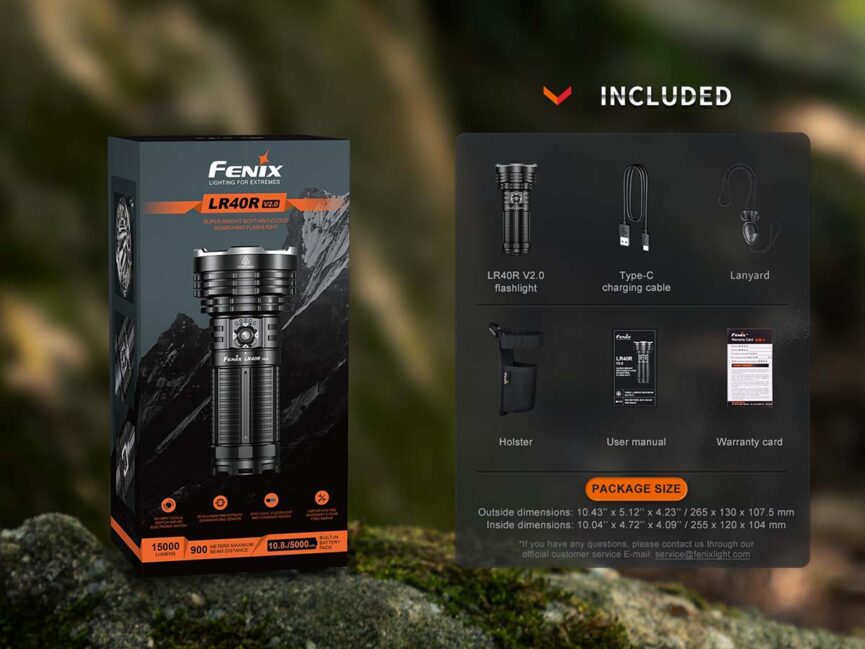 Fenix LR40R V2.0 Search Flashlight - 15000 Lumens