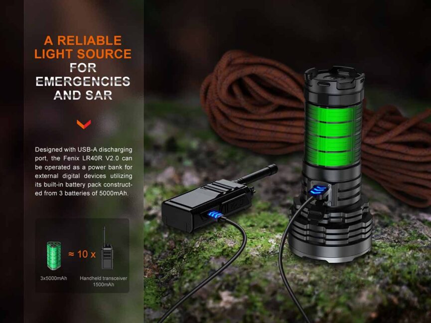 Fenix LR40R V2.0 Search Flashlight - 15000 Lumens