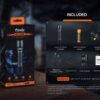 Fenix WF25RM Rechargeable Work Flashlight with Charging Dock