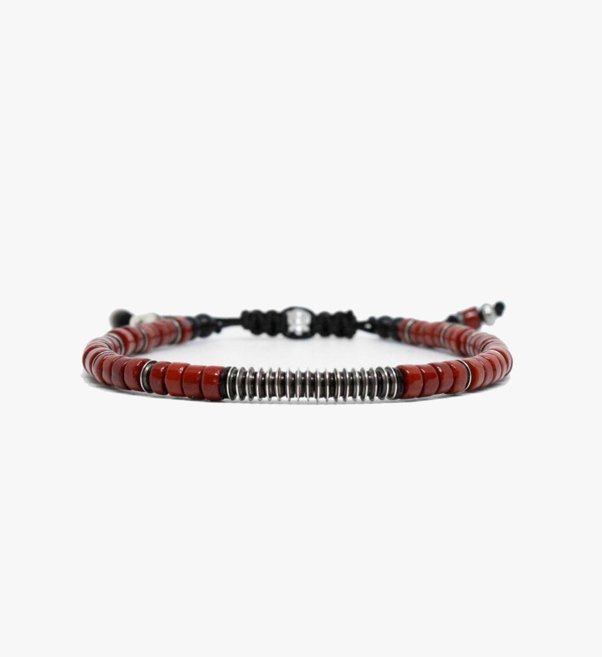 Red Jasper, Sterling Disc Stack