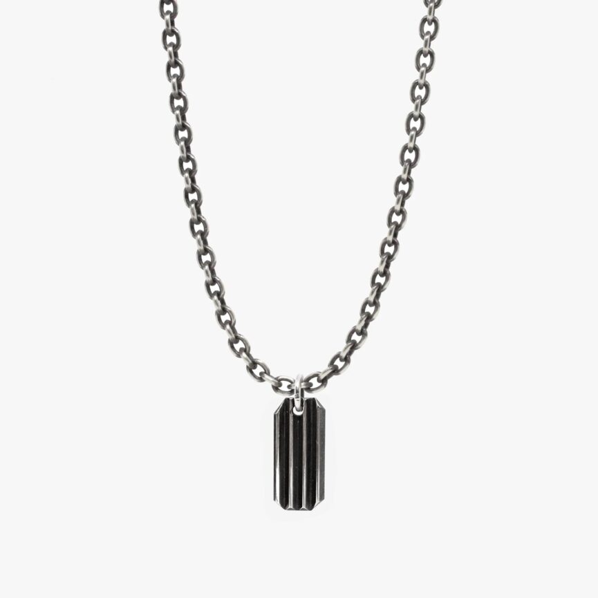 Knife Edge Sterling Tag Necklace