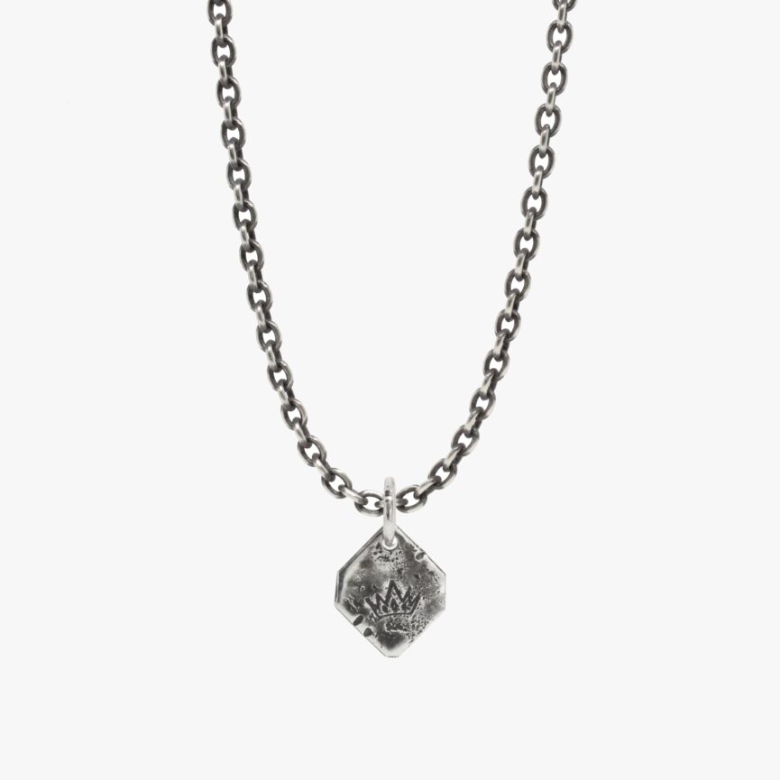 Crown Stamp Medallion Necklace