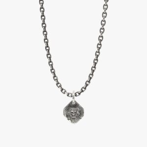Skull Stamp Medallion Necklace