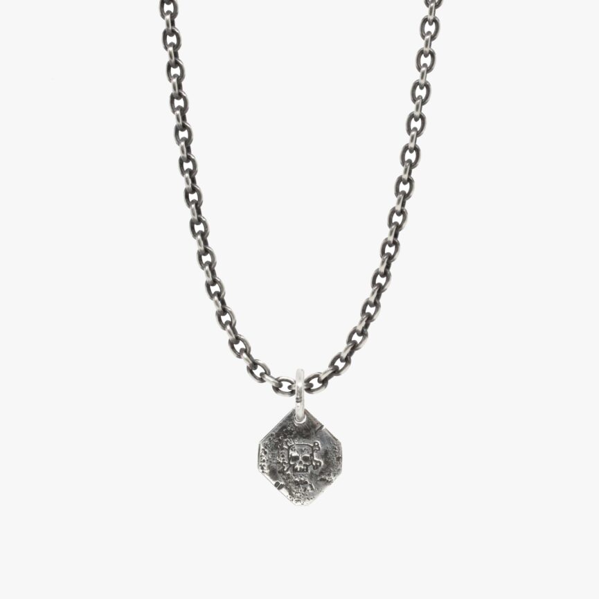 Skull Stamp Medallion Necklace