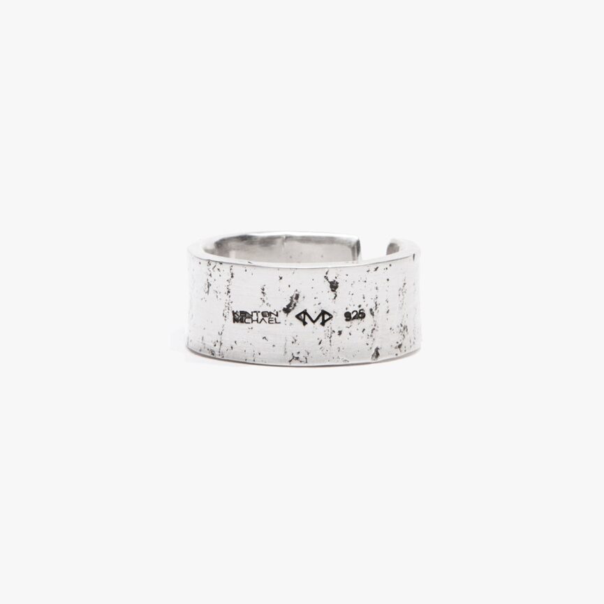 Textured Sterling Silver Wide Ring