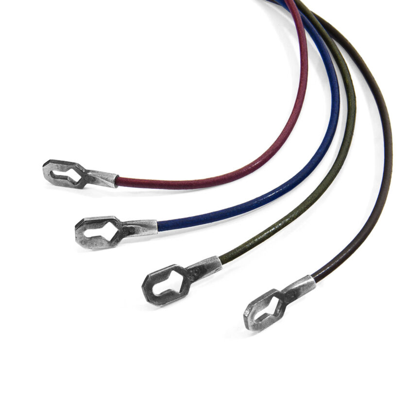 Raven Black Tenby Silver and Round Leather Bracelet