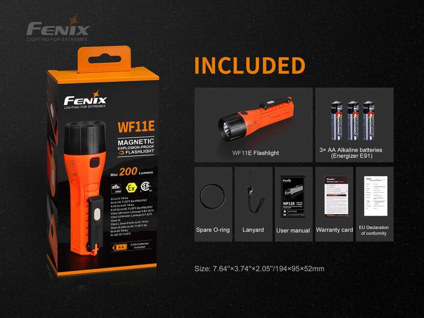 Fenix WF11E Intrinsically Safe Flashlight