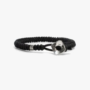 Braided Cord, Sterling Button Closure
