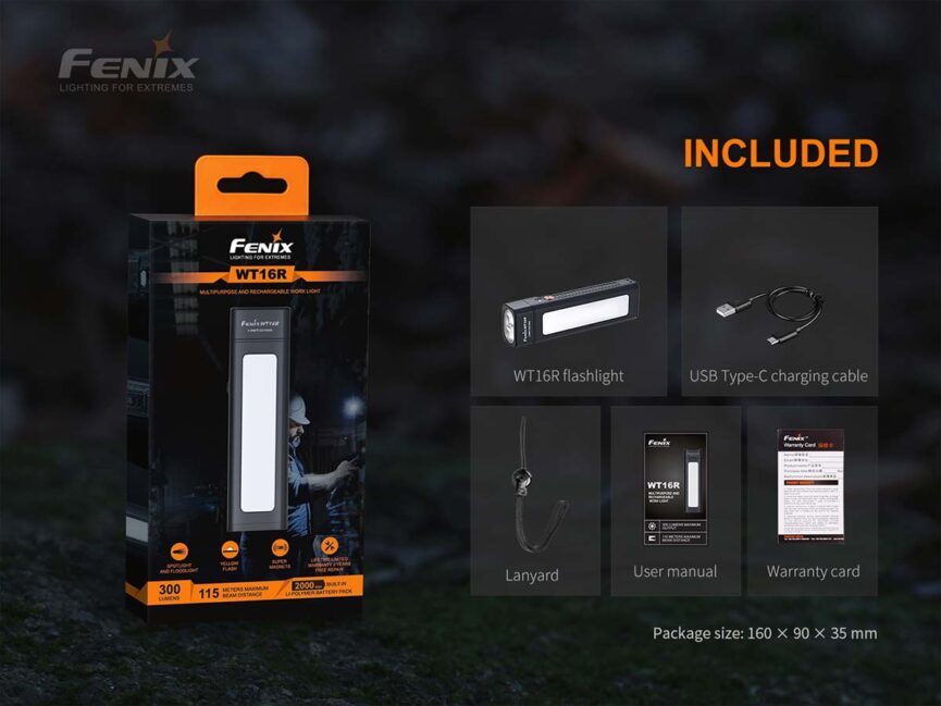 Fenix WT16R Rechargeable Magnetic Flashlight