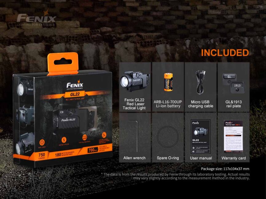 Fenix GL22 Tactical Weapon Light with Red Laser Sight