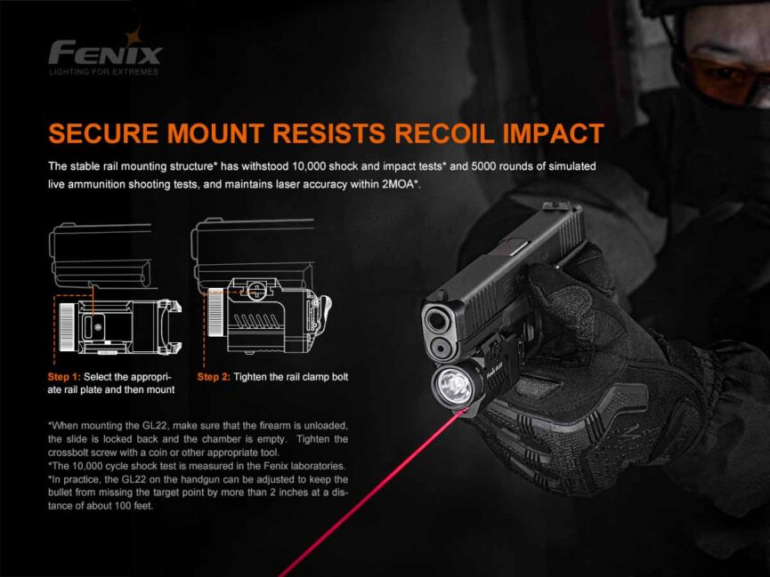 Fenix GL22 Tactical Weapon Light with Red Laser Sight