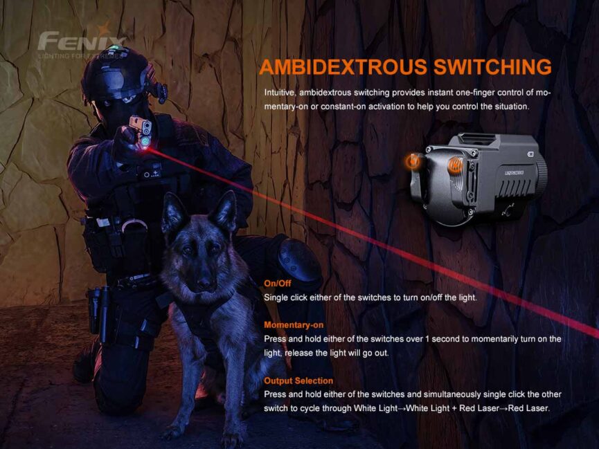 Fenix GL22 Tactical Weapon Light with Red Laser Sight