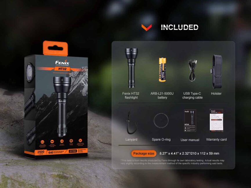 Fenix HT32 Flashlight with Red/Green LEDs