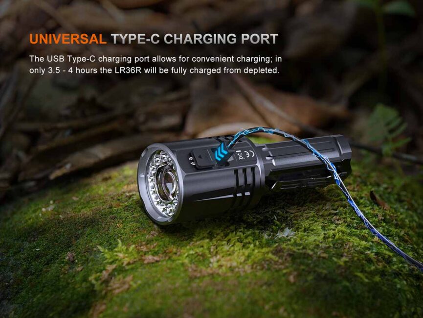 Fenix LR36R White Laser Flashlight with 10,000 Lumen Floodlight