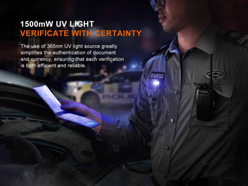 Fenix SW05R-UV Clip On Flashlight with UV Light