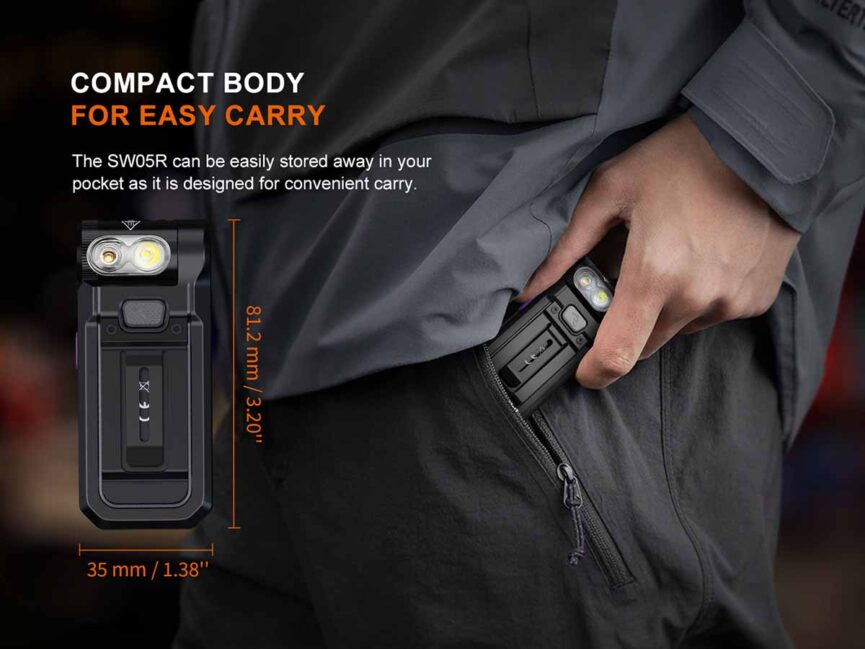 Fenix SW05R-UV Clip On Flashlight with UV Light