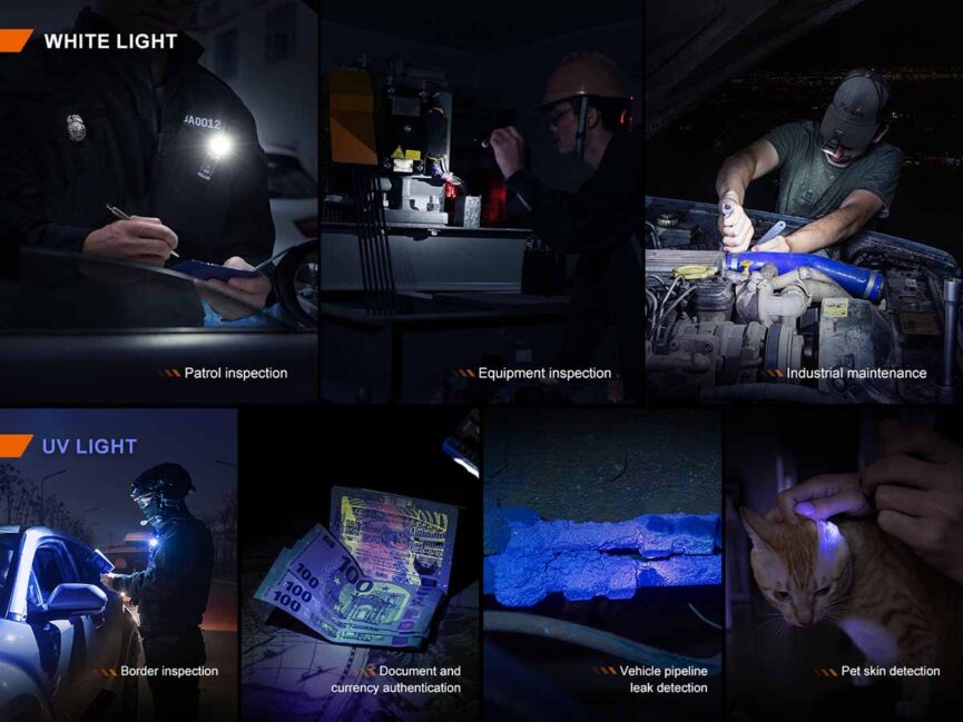 Fenix SW05R-UV Clip On Flashlight with UV Light