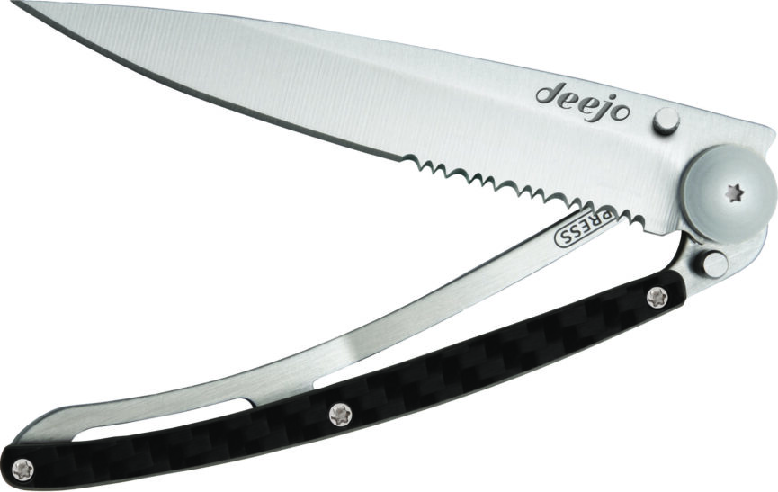 Deejo Serrated 37g, Carbon Fiber