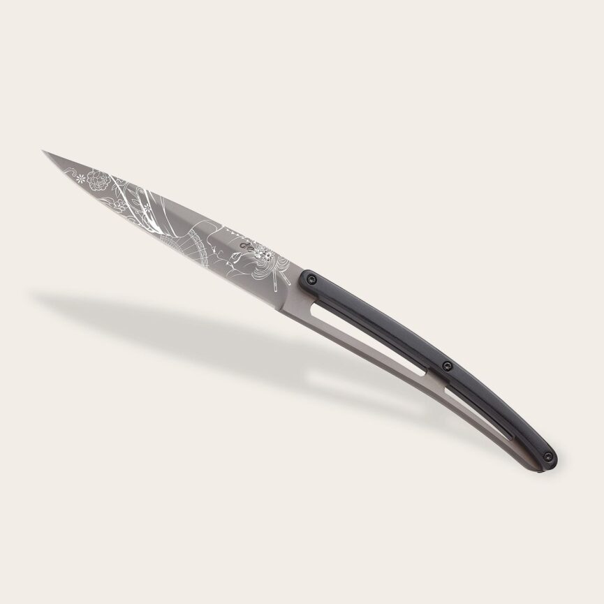 4 Deejo Steak Knives, Ebony Wood / Japanese