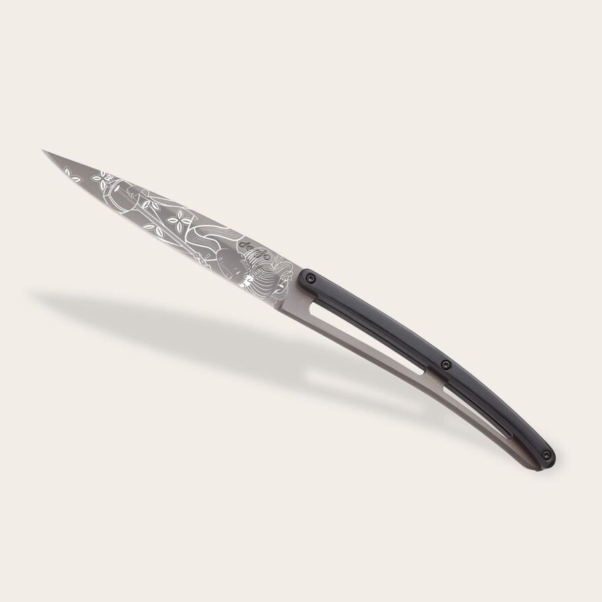 4 Deejo Steak Knives, Ebony Wood / Japanese