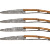 4 Deejo Steak Knives, Olive Wood / Blossom