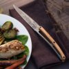 4 Deejo Steak Knives, Olive Wood / Blossom
