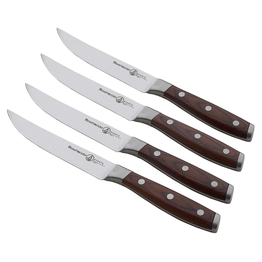 Avanta Pakkawood 4 Piece Fine Edge Steak Knife Set
