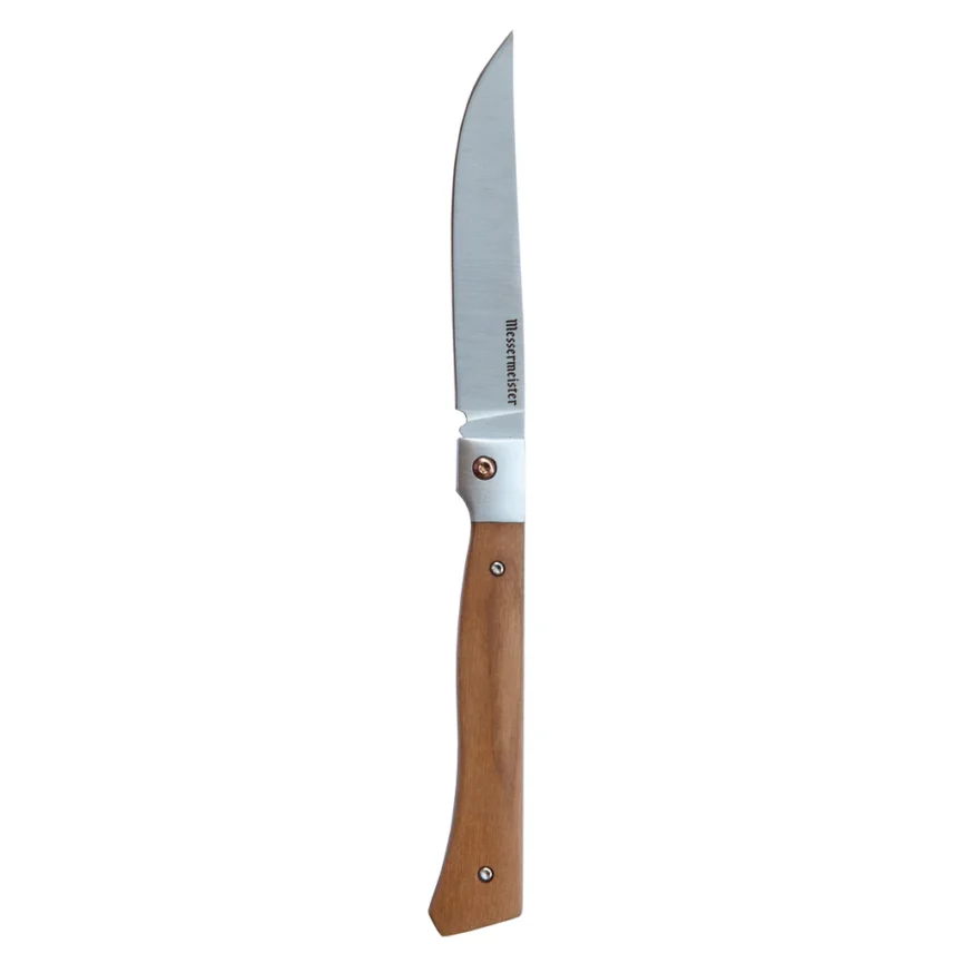 4 piece fine edge steak knife set/leather roll