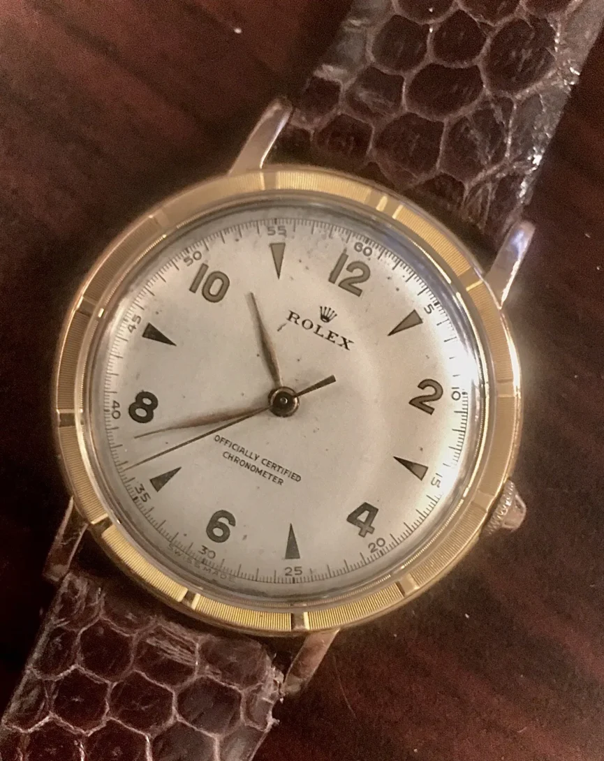 Vintage Rolex 4325 14K Rose Gold Jumbo Watch- Serviced - Exc. Original Condition