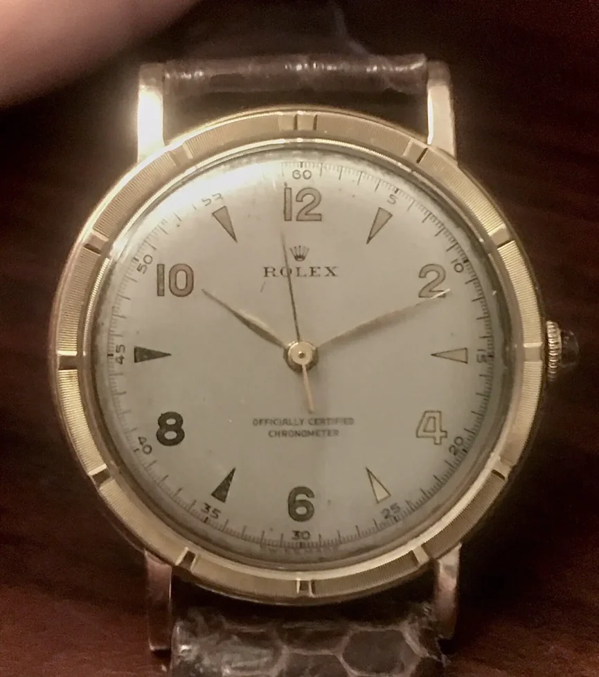 Vintage Rolex 4325 14K Rose Gold Jumbo Watch- Serviced - Exc. Original Condition
