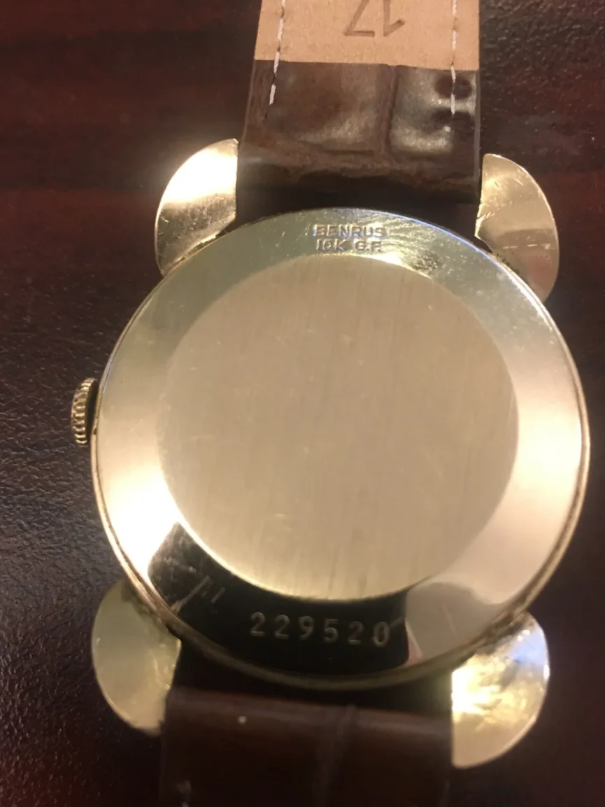 VINTAGE MENS SWISS BENRUS 10 GOLD FILLED WRISTWATCH - STUNNING!!!