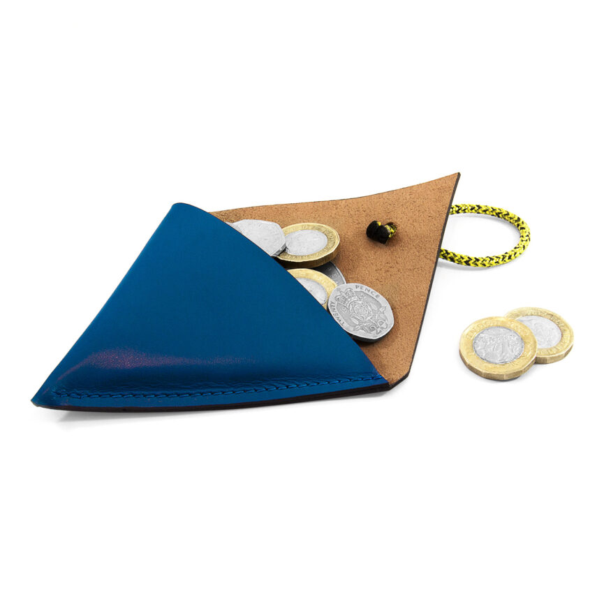 Traffic Blue Dunster Leather and Rope Coin Purse