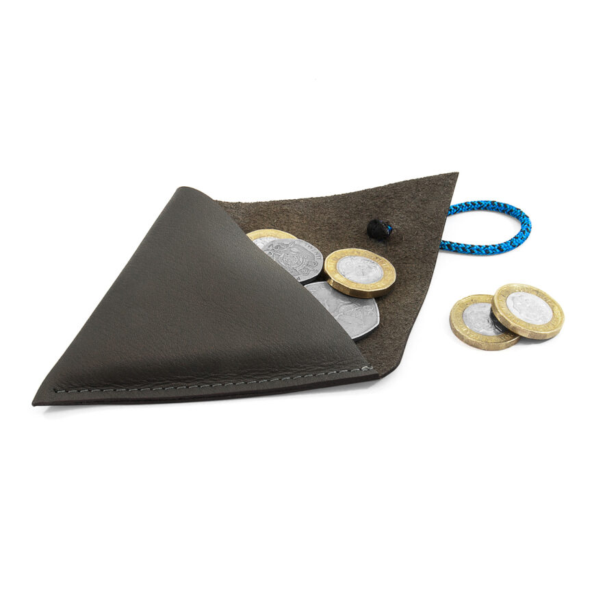 Falcon Grey Dunster Leather and Rope Coin Purse