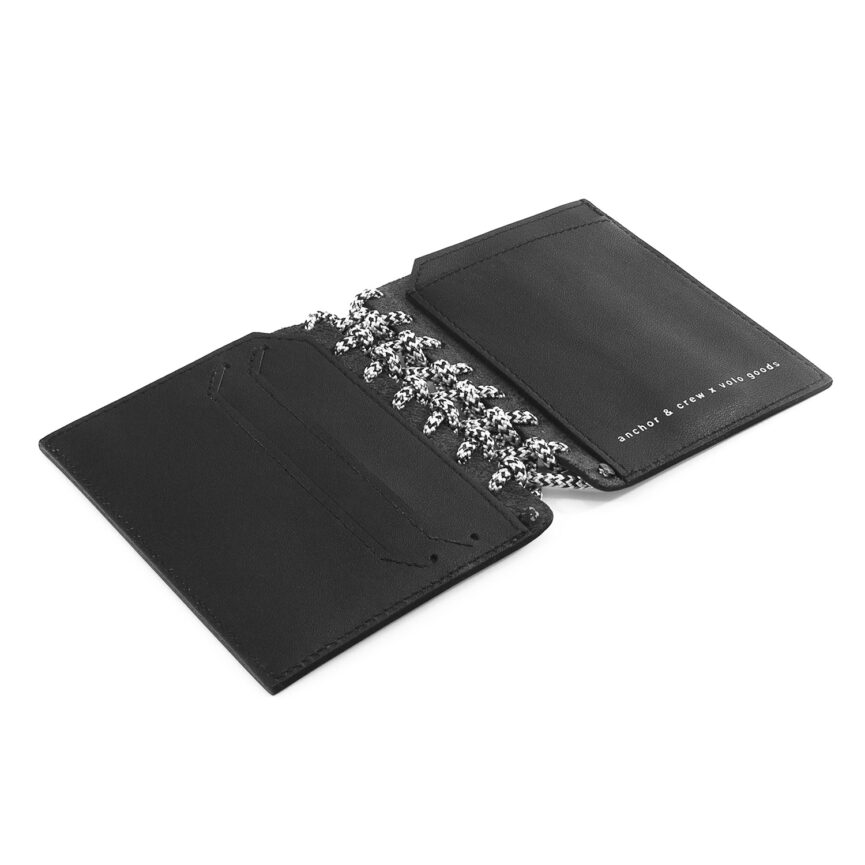 Graphite Black Felrigg Leather and Rope Wallet