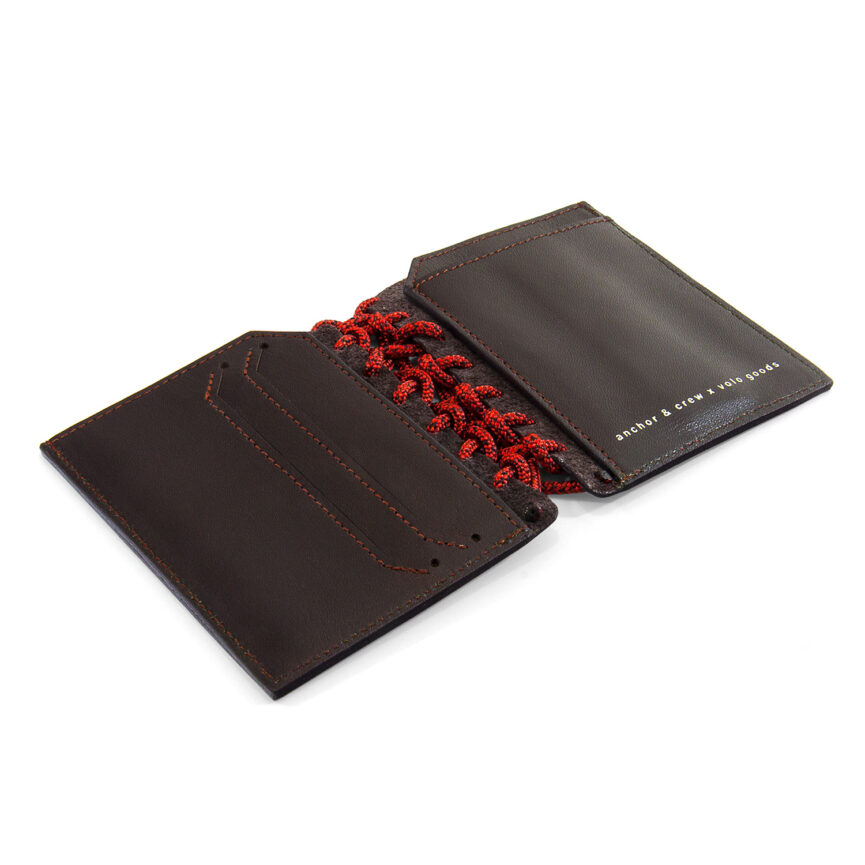Deep Brown Felrigg Leather and Rope Wallet