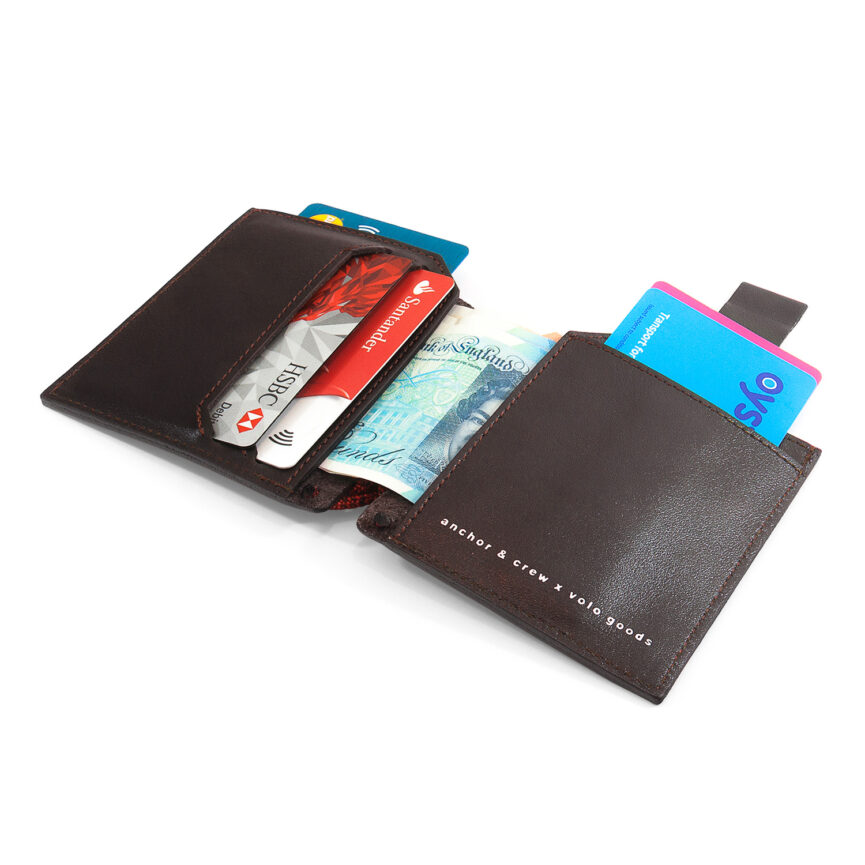 Deep Brown Felrigg Leather and Rope Wallet
