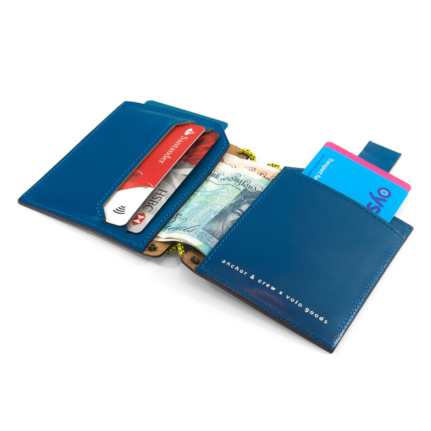 Traffic Blue Felrigg Leather and Rope Wallet