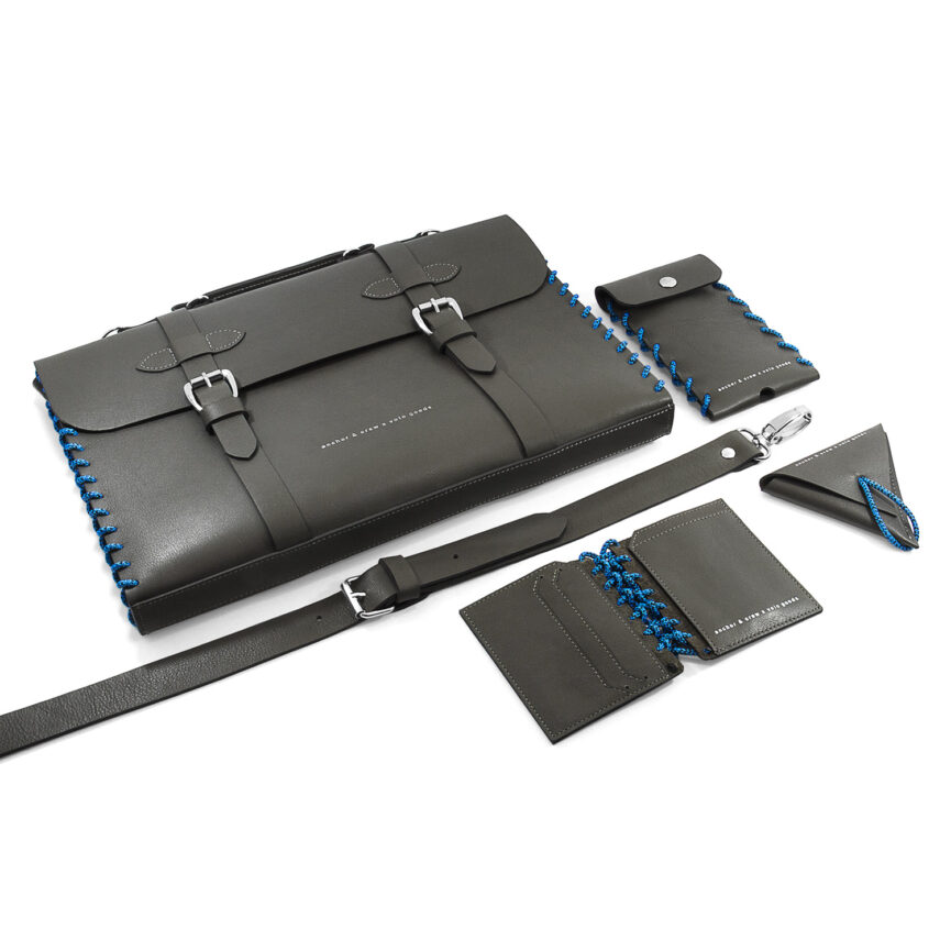 Falcon Grey Felrigg Leather and Rope Wallet