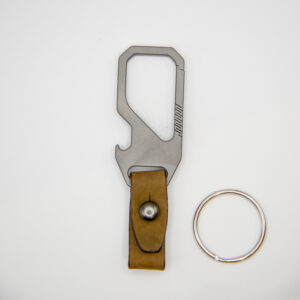 Titanium Carabiner with Removable Leather Buckle
