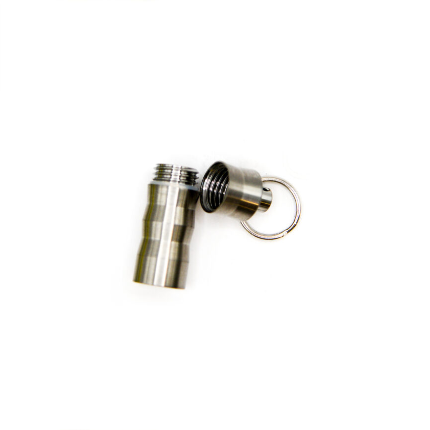 Titanium Keychain Waterproof Medicine Pill Bottles Mini Container