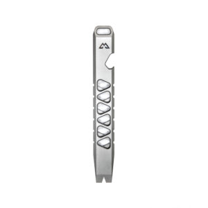 Titanium Prybar with Geometric Grip and Strap Cutter