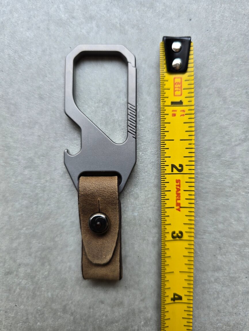 Titanium Carabiner with Removable Leather Buckle
