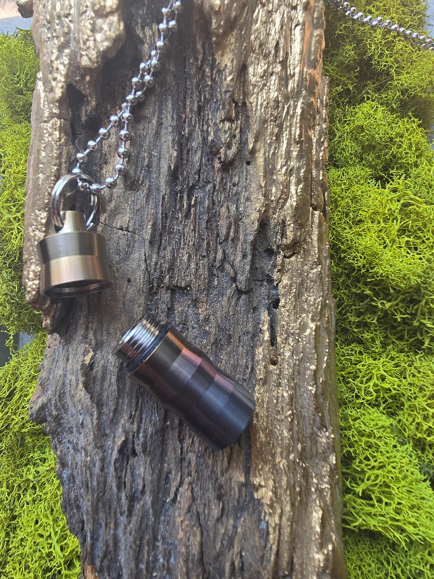 Titanium Keychain Waterproof Bottles Mini Container