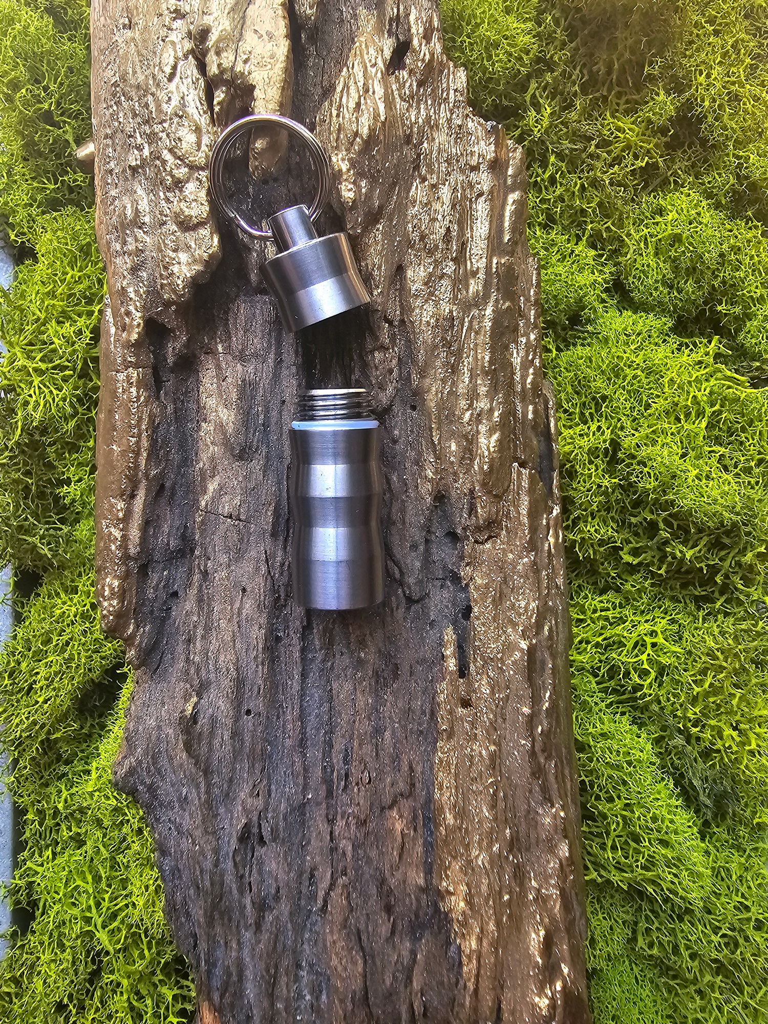 Titanium Keychain Waterproof Bottles Mini Container