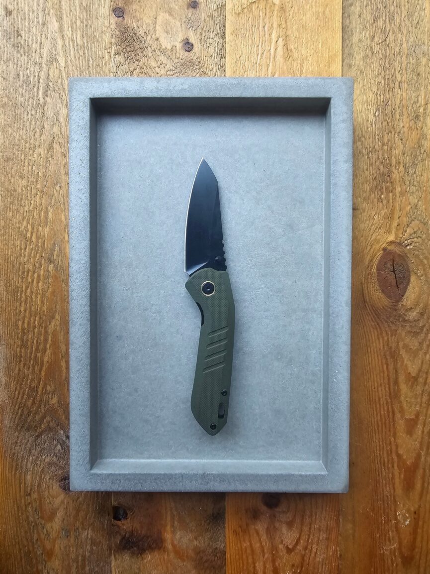 Folding Knife with Hard Blade and Lightweight Garolith Handle