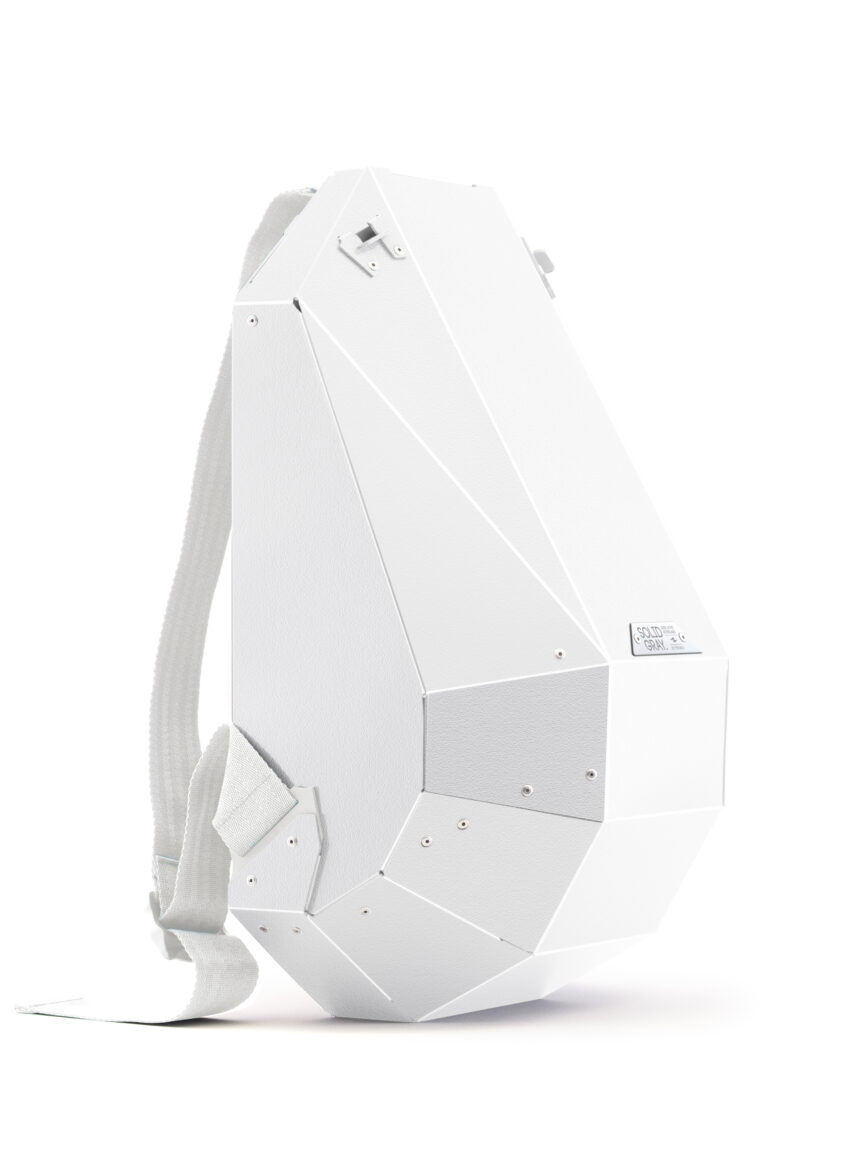 Polymer Hard Shell White Backpack