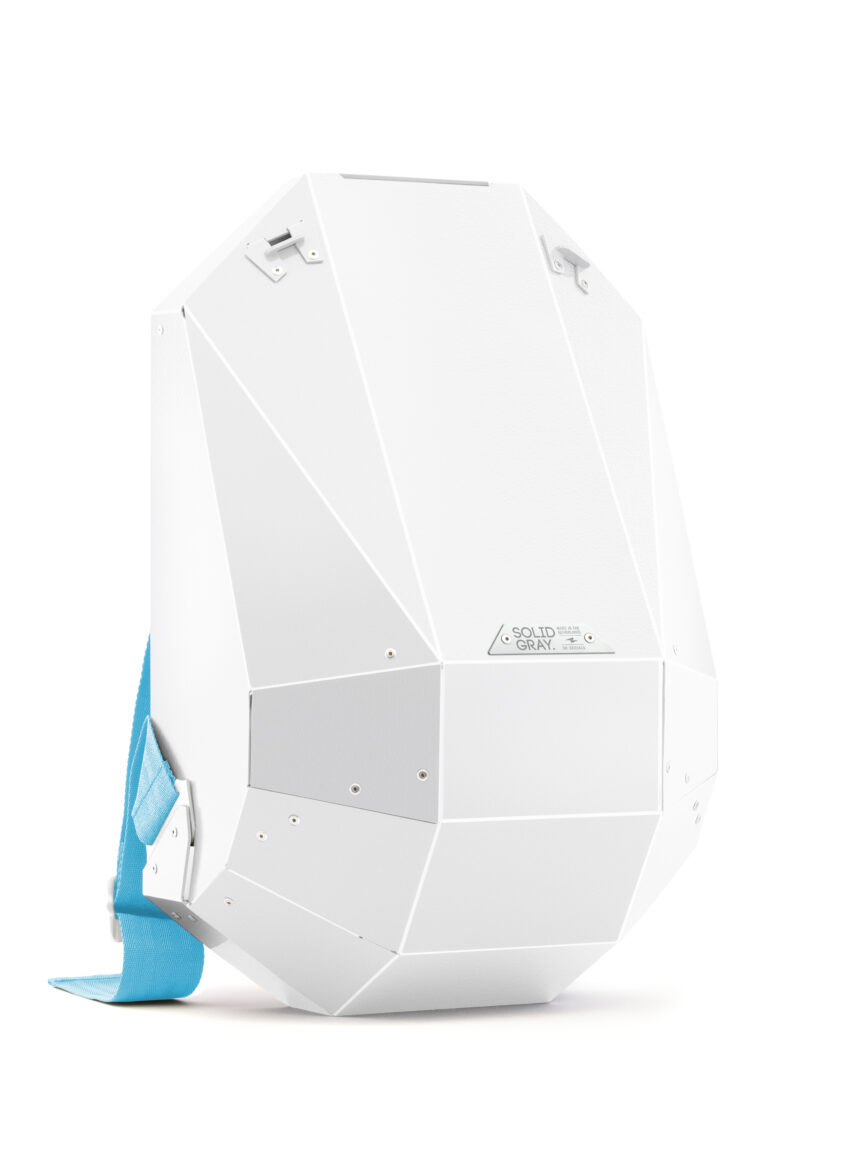 Polymer Hard Shell White Backpack